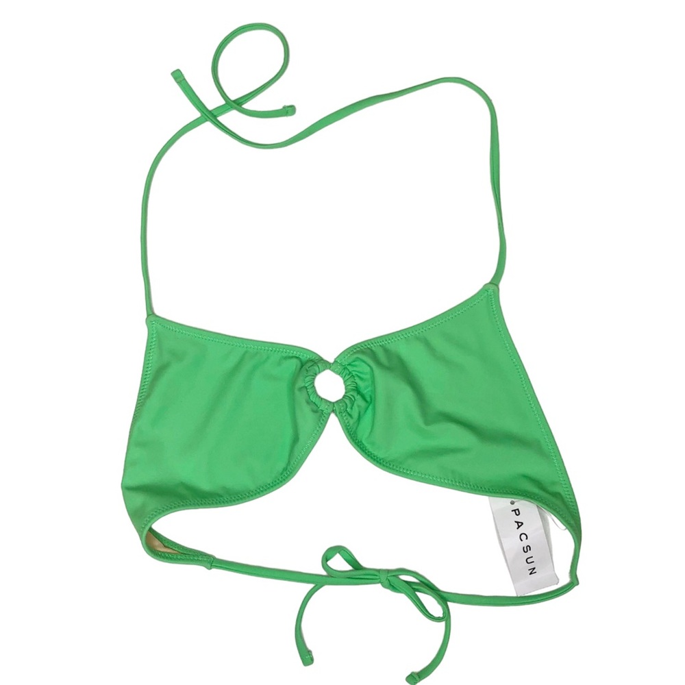 PacSun Bali Ring Bikini Top Blue Hour Kelly Green Size Medium Swim New